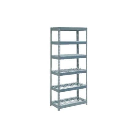 Global Equipment Extra Heavy Duty Shelving 36"W x 12"D x 96"H With 6 Shelves, Wire Deck, Gry 717465